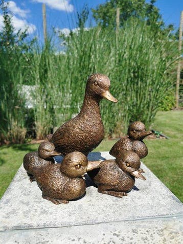 Beeldje - Beeldje - Brons - Brons, Hout
