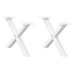 vidaXL Salontafelpoten 2 st X-vormig 60x(30-31) cm staal wit, Verzenden, Nieuw