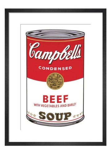 Andy Warhol - “Campbells Soup I, 1968 (beef)”.