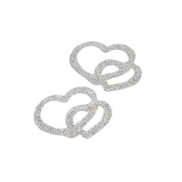 Taarttopper Harten Kunststof Zilver 4cm 10st, Verzenden, Nieuw