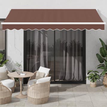 vidaXL Handmatige Zonnescherm 3,5 x 2,5 m Bruin 100%, Verzenden, Nieuw