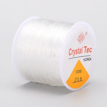 1 rol Crystal Tec elastiek 0,8 mm wit c.a. 100 meter (pas..., Ophalen of Verzenden, Nieuw, Kraal