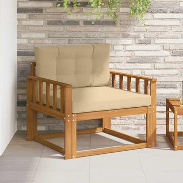 vidaXL Buiten Midden Sofa Naturel, Tuin en Terras, Verzenden, Nieuw