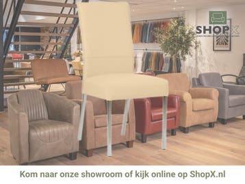 Leren eetkamerstoel Real - Toledo Kalahari (bruin) - Poten, Huis en Inrichting, Bruin, Nieuw, Ophalen of Verzenden, Eén