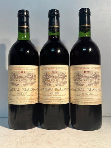 1979 Chateau Blaignan - Médoc Cru Bourgeois - 3 Flessen, Nieuw