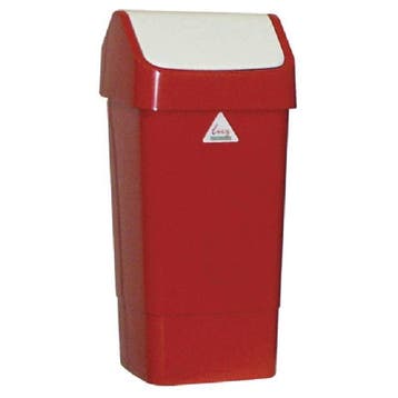 Kunststof Afvalbak Rood met Schommeldeksel | 50 Liter | Rood, Verzenden, Nieuw in verpakking