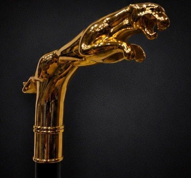 Wandelstok - Elegante Britse Jaguar-wandelstok met, Antiek en Kunst, Kunst | Designobjecten