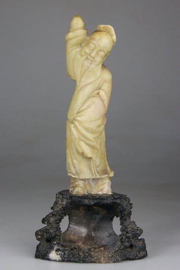 Shoulao-figuur - Steatiet - Zeepsteen - China - Qing