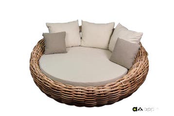 Apple Bee Cocoon daybed 220cm Mocca - Boucle Creme - Ligbedd, Nieuw