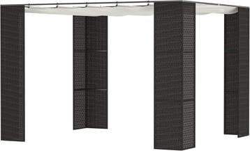 Pergola intrekbaar - Paviljoen - 3x3 m - Zwart/Crème - Outsu, Tuin en Terras, Verzenden, Zo goed als nieuw