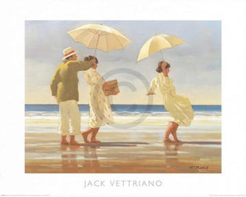 Kunstdruk Jack Vettriano - The Picnic Party 50x40cm, Verzenden, Nieuw