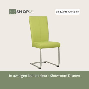 Leren eetkamerstoel Dry - Toledo Lime (felgroen) -, Huis en Inrichting, Overige kleuren, Nieuw, Leer, Ophalen of Verzenden