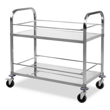 HCB Serveerwagen - 2 lagen - 95 cm - RVS, Verzenden, Nieuw in verpakking, Overige typen