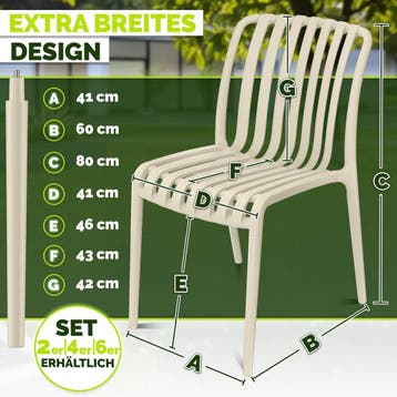 tillvex® Tuinstoelen, 2-delige set, stapelbaar, weerbestendi, Verzenden, Zo goed als nieuw