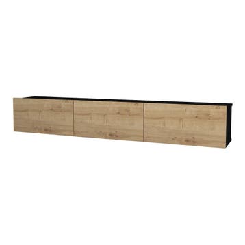[en.casa] Tv-meubel Vihti zwevend 180x31x29,5 cm zwart en ei, Verzenden, Nieuw