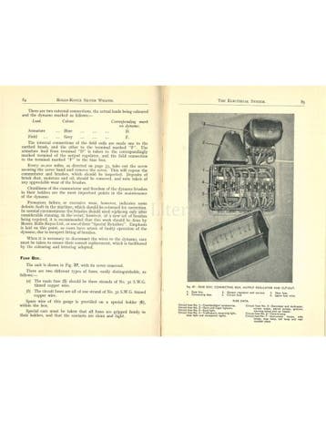1949 ROLLS ROYCE SILVER WRAITH INSTRUCTIEBOEKJE ENGELS