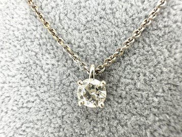 Ketting met hanger - 18 karaat Witgoud - 0.80ct. tw. Diamant