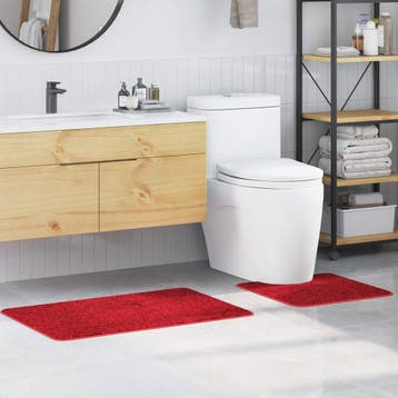 vidaXL Antislip Badmat Set 2 st Rood 50 x 50 cm PP, Verzenden, Nieuw, Rood