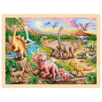 Goki houten puzzel dinosaurus - leg van €12,99 voor €12,90, Ophalen of Verzenden, Nieuw