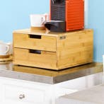 2dekans | SoBuy Capsulehouder met 2 Lades - Bamboe - 30 x 18, Ophalen of Verzenden, Zo goed als nieuw