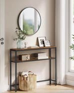 Consoletafel Industrieel met 2 planken - Vintage Bruin, Huis en Inrichting, Tafels | Bijzettafels, Verzenden, Nieuw, 75 cm of meer