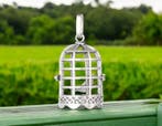 Grote metalen 3D hanger van een vogelkooi met vogel, anti..., Ophalen of Verzenden, Nieuw, Bedel