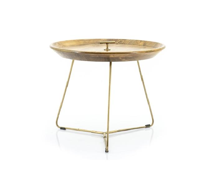 Bijzettafel Medja medium- goud, Huis en Inrichting, Tafels | Bijzettafels, Nieuw, Ophalen of Verzenden