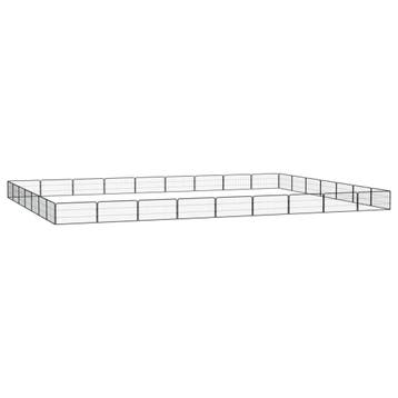 vidaXL Hondenkennel 32 panelen 100x50 cm gepoedercoat staal, Verzenden, Nieuw