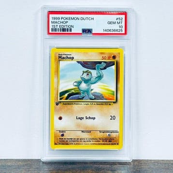 Pokémon Graded card - 1st Edition Machop - Base Set 52 –, Nieuw