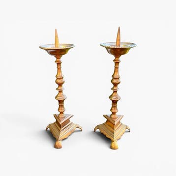Kandelaber Groot - 43 cm - Verguld brons - Hacheros de Altar
