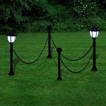 vidaXL Hekwerk met 2 solarlampen, Verzenden, Nieuw, Kunststof, Zonne-energie
