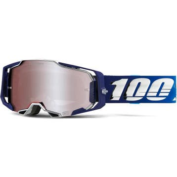 Crossbril 100% Armega - Blauw / Zilver - Hiper Spiegellens, Motoren, Kleding | Motorkleding, Verzenden, Nieuw met kaartje, Motorcrosskleding