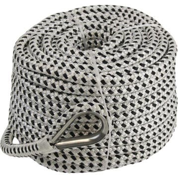 12mm Ankerlijn met Rvs Kous 30m Wit-Zwart, Ophalen of Verzenden, Nieuw