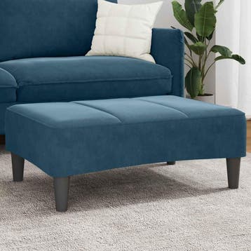 vidaXL Voetenbank 77x55x31 cm fluweel blauw, Huis en Inrichting, Banken | Voetenbanken en Poefen, Verzenden, Nieuw