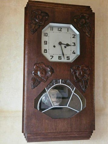 Klok - Art Deco - Eik - 1920-1930, Antiek en Kunst