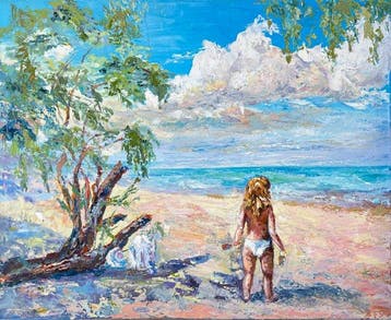 Vitaly Leshukov - Mediodía en la playa — Infancia junto al