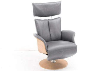 Relaxfauteuil Heesch - relaxfauteuils - Zilver, Nieuw, Stof