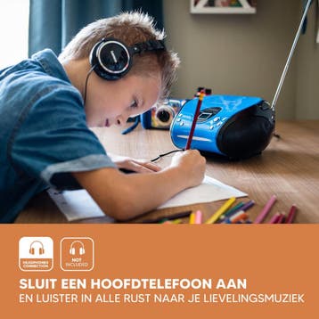 Draagbare radio - Boombox - CD Speler - Blauw - Lenco - SCD-, Verzenden, Zo goed als nieuw
