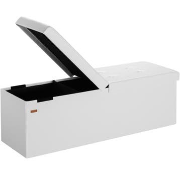 Bank Wit 115x38x38cm met scharnierend deksel (Voor in Huis), Verzenden, Nieuw