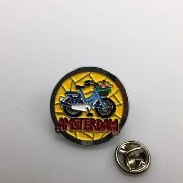 Pin blauwe fiets Amsterdam zilver, Ophalen of Verzenden, Nieuw