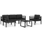 vidaXL 6-delige Loungeset met kussens aluminium antraciet, Verzenden, Nieuw, Aluminium, Loungeset