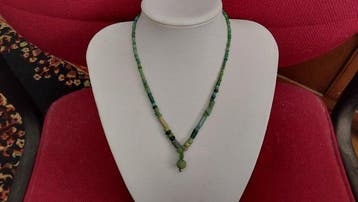 Oud-Romeins, Keizerrijk Glas Romeinse glazen kralen ketting,, Sieraden, Tassen en Uiterlijk, Antieke sieraden