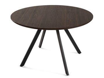 Ronde eettafel GYRUS Bruin 120 cm diameter MDF Metaal, Huis en Inrichting, Verzenden, Overige materialen, Rond, Nieuw