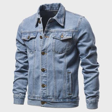 Herfst Denim Jas Heren - Vintage Motor Stijl Slim Fit Katoen, Verzenden, Nieuw