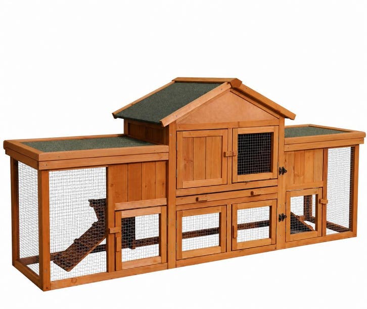 Dierboetiek Konijnenhok hout XXL - 210 x 47 x 84 cm, Dieren en Toebehoren, Knaagdieren en Konijnen | Hokken en Kooien, 60 tot 90 cm