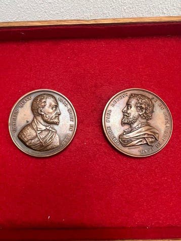 België. Medal Lotto di 2 medaglie 1848 Les Grands Hommes de