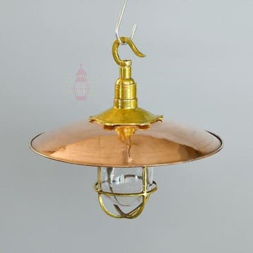 Wandlamp - Messing, Glas - Industrieel kooi-lamp
