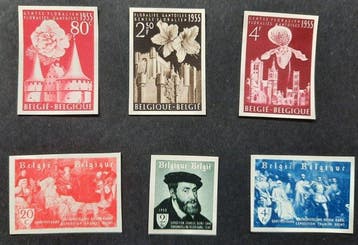 België - België 1955 nrs 961/63 + 964/66 ongetand, Gestempeld