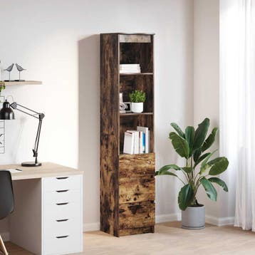 vidaXL buffetkast 37,5x35x180 cm spaanplaat gerookt, Verzenden, Nieuw, Overige houtsoorten