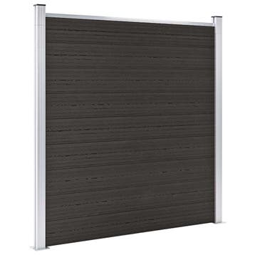 vidaXL Schuttingpaneel 180x186 cm HKC zwart, Verzenden, Nieuw, Hout
